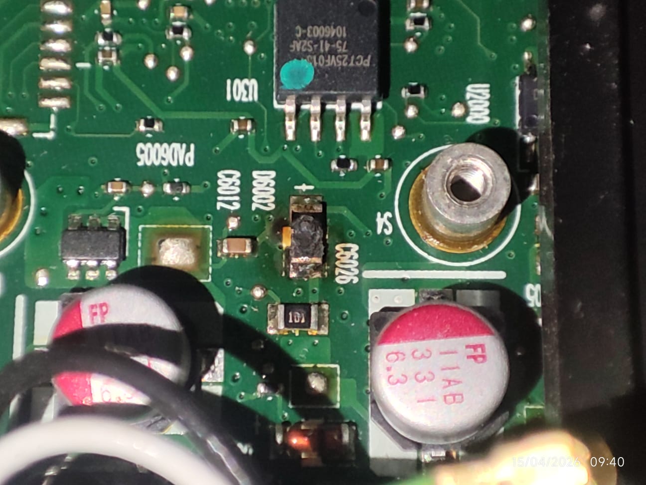Reparación de corto circuito en placa